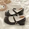 Populares zapatos Mary Jane estilo japonés para mujer, nuevo modelo otoño 2026, lindos zapatos de una sola hebilla con lazo, zapatos pequeños de cuero de punta redonda