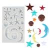 Molde de silicona para decoración de tartas con forma de luna y estrella, con relieve de patrón europeo, ideal para hacer tú mismo.