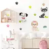 Pegatina de Pared Autoadhesiva con Huella de Pata de Perro Linda de Dibujos Animados Estilo Ins Simple Pegatina Decorativa para Habitación Infantil Dormitorio ZN3168H