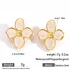 Pendientes de Acero Inoxidable Transfronterizos Europeos y Americanos Myya Pendientes Coloridos de Gota de Aceite Flor de Cuatro Pétalos Lujo Accesible Nicho Pendientes Exquisitos