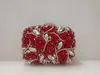 Bolsas de Festa Bordadas com Diamantes Transfronteiriças Prontas para Envio, Bolsas de Diamante com Caixa Rígida de Metal Vazado, Vestidos de Banquete de Comércio Exterior