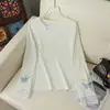 Elegante blusa de manga larga con cuello redondo y encaje en contraste, estilo chino, para mujeres de mediana edad y mayores, ropa para madres, nueva blusa básica estilo chino