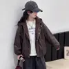 Jaqueta Feminina Falsa Duas Peças Primavera/Outono 2026 Novo Estilo Crianças Maiores Roupa de Outono Jaqueta de Couro Estampada de Leopardo Moda Infantil Conjunto de Outono
