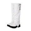 Novidade Comércio Exterior Botas de Cano Duplo 2026 Outono/Inverno Botas Femininas Fivela Impermeável Plataforma Acima do Joelho