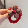 Diadema de Flores Roja a Cuadros para Año Nuevo para Niños en Otoño e Invierno, Diadema Linda de Dibujos Animados, Diadema para Niñas, Accesorios para el Cabello