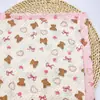 Tecido Crepe Estampado de Algodão Puro Dupla Camada, Toalha de Baba para Bebê, Gaze de Algodão Bolha, Roupas para Casa, Roupas Infantis, Tecido para Pijama