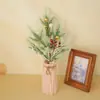 Decoração de Agulhas de Pinheiro de Natal Artificial Transfronteiriça Acessórios de Galho de Pinheiro Único Flores de Natal de Plástico Pinhas Presentes de Feriado Decoração de Casa