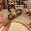 Luz de luxo high-end marrom pérola strass agarrar clipe de cabelo feminino de volta da cabeça clipe de tubarão grande gancho de cabelo headwear grampo de cabelo