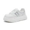 Capa Superior de Suela de Espuma Piel de Vaca Zapatos de Entrenamiento Alemanes para Mujer 2026 Otoño/Invierno Nuevo Estilo Suela Gruesa Plantilla de Piel de Oveja Cómodos No Cansan los Pies Zapatos Blancos