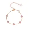 Pulseira Transfronteiriça Nova de Prata Esterlina S925 para Mulheres com Trevo de Quatro Folhas Zircônia Incrustada Borboleta Cauda Oca Pulseira Feminina para Uso Diário Atacado