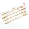 50mm Chapado en Cobre Color Oro Real 18K Retención de Color Corazón Sólido Broche de Langosta con Cadena de Cola de Colgante Cadena de Extensión de Collar DIY Ajuste