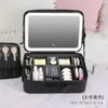 Estuche de Cosméticos con Espejo y Lámpara Bolsa de Cosméticos Grande para Mujer Nueva de Alta Gama Gran Capacidad Portátil Maleta Pequeña