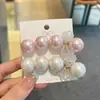 Pinza para el pelo de estilo coreano, exquisita, dulce, con lazo de perlas, forma de arco, pinza de pico de pato, pinza para flequillo, pasador diario, simple, versátil para mujer