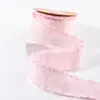 Falda Poliéster Algodón Volante Color Sólido Cinta Lazo DIY Floricultura Panadería Empaque Cinta Accesorios para el Cabello Accesorios