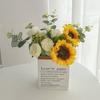 Promoção Relâmpago Fornecimento Direto Girassol Flores Artificiais Arranjo de Flores Falsas Sala de Estar Mesa de Jantar Decoração Floral Quarto Flores para Mesa de Jantar