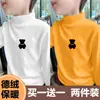 Y2119# Roupa Infantil Outono e Inverno Gola Semi-alta Camiseta Camisa de Base Meninos De Rong Joker Camiseta de Manga Longa Jaqueta Cartoon Moda