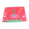 Fabricante Yicheng Atacado Tecido de Cetim Vermelho Saia de Mesa Lótus, Produtos Bordados para Decoração de Templo Budista, Saias de Mesa, Suprimentos para Templo Atacado