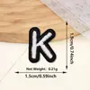 Parches bordados de letras inglesas en blanco y negro, mini, de venta caliente transfronteriza, con adhesivo termofusible para ropa, zapatos y sombreros, parches decorativos para planchar