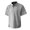 Popular Tiktok Dewu 270g Peso Pesado Estilo Americano High Street Unissex Marca Tendência Patchwork Gola Polo Manga Curta Camiseta