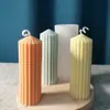 Molde de Silicona para Vela Rayada de una Pieza Material DIY para Velas de Aromaterapia Molde de Estilo Simple Varilla Larga Textura de Engranaje