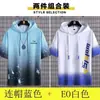 Camiseta de Seda de Gelo Masculina Verão Nova Marca Tendência Ins Verão com Capuz Manga Curta Proteção Solar Solta Tops de Estudante 1/2 Peças