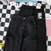 Jeans de Trabajo de Comercio Exterior para Hombres y Mujeres, Marca de Moda Estilo Americano, Pantalones Holgados con Bolsillos Grandes, Pantalones Lavados Vintage de Longitud Completa High Street