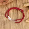 Pulseira Ajustável de Hip-Hop Europeu e Americano para Homens, Pulseira de Casal Tecida à Mão com Duplo Anel, Joias para Atacado