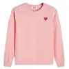 Play marca de moda bordado de corazón de amor corazón rojo algodón puro casual PIAY manga larga moda para parejas sudadera de cuello redondo