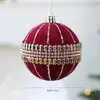 Nueva Bola de Navidad de Plástico Pintado de Color Sólido Hueco de Terciopelo de Forma Irregular de 8 CM Adorno Decoraciones Navideñas Venta al por Mayor