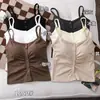 Camisola de Botones sin Espalda para Primavera/Verano con Dobladillo con Abertura, Cintura Moldeadora, con Copas en el Pecho, Capa Base, Top sin Espalda