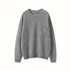 Suéter de Cachemira para Mujer Cuello Redondo Otoño e Invierno Estilo Nuevo Mangas Caídas Mangas Largas Jersey con Bolsillo Lana Moda Tejido Suéter Básico