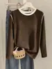 Top Básico de Moda Otoño 2026 para Mujer, Empalmado Versátil Elegante Holgado Adelgazante