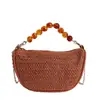 Bolso de Paja Transfronterizo 2025 Verano Nuevo Bolso de Mano Mini Bolso Cruzado con Cremallera Moda Casual Bolso Trenzado Tipo Empanada Bolso de Mujer