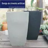 Imitação de cimento plástico grande vaso de flores sala de estar varanda extra grande quadrado quadrado redondo tartaruga bambu árvore da fortuna planta verde vaso de flores