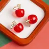 Manzana Artificial de Fresas Estéreo Acrílicas Cuentas Sueltas Colgante DIY Moda Pendientes Accesorios para el Cabello Llavero Accesorios de Joyería