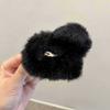 Horquilla de pelo de felpa con forma de corazón para otoño e invierno, horquilla para el pelo recogida en la parte posterior, pinza para el pelo femenina, tocado con pinza de tiburón peludo de alta calidad