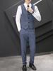 Chaleco informal de moda para hombre, chaleco de cuatro botones + pantalón de traje, mono de hotel KTV de dos piezas, traje de chaleco para hombre