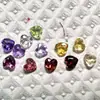 Granate de Magnesio y Aluminio Natural Peridoto Citrino Amatista Granate Rojo Topacio Blanco Corazón de 2.5*2.5mm Punta Facetada