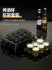 Portavasos octagonal de acero inoxidable con recubrimiento negro, estante comercial para vasos de cerveza, estante para vinos, almacenamiento y exhibición para vasos de bar