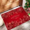 Capachos de Entrada Vermelhos de Natal Transfronteiriços, Tapetes de Banheiro Absorventes de Água e Antiderrapantes, Tapetes de Veludo Cristal Festivos e Resistentes a Manchas para Casa