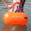 Flotador de natación de bolsa flotante de pedo de gas individual equipo de natación para exteriores en la playa seguidor fácil de inflar con boya de bolsa flotante de pedo