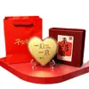 Moneda de Oro Corazón Puro 999 Colgante Festival de las Siete Estrellas Regalo de San Valentín para Esposa Novia