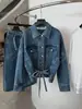 DestacadoYuran 26 Nuevo Llegado de Principios de Otoño 3.1 Denim de Sarga Pesada Estilo Retro Americano Chaqueta de Mezclilla Oversize