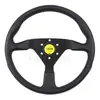 Volante de coche modificado MOMO V1 plano de carreras de cuero de 14 pulgadas, personalidad deportiva, volante universal de carreras