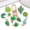 20 Tipos de Pingentes de Liga Verde com Gotejamento de Óleo, Brincos de Coração de Cacto, Pulseiras, Acessórios para Joias Artesanais DIY
