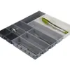 Organizador separador de cuchillos de cocina, cucharas y tenedores, plástico, se puede combinar libremente, mesa para artículos pequeños, cajón de almacenamiento combinable, caja de almacenamiento