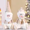 Adornos de Muñeco Navideño Sentado Transfronterizo Decoraciones Navideñas de Regalo Champagne Dorado Anciano Muñeco de Nieve Reno
