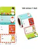 Nuevas 500 Pegatinas Navideñas Lindas de Dibujos Animados DIY Decorativas Pegatinas Selladoras para Bolsas de Dulces Pegatinas de Etiqueta Adhesiva