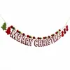 Exclusivo para ventas transfronterizas: Bandera de fieltro navideña, Bandera con letras de Feliz Navidad, Cadena de pompones, Juego de árbol de Navidad
