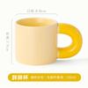 Caneca Gorda Logotipo Personalizado Criativa Fofa Alça Grande Cor Sólida Cor de Contraste Cerâmica Caneca de Presente Processamento e Personalização